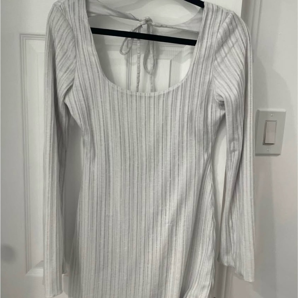 Tiger Mist White Ribbed Mini Dress